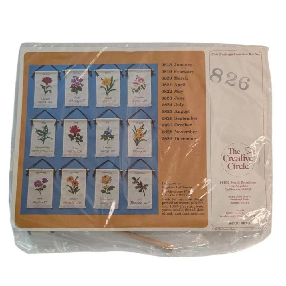 Creative Circle Needlepoint Kit 224, 774, 826 Flowers Basketball Player Complete